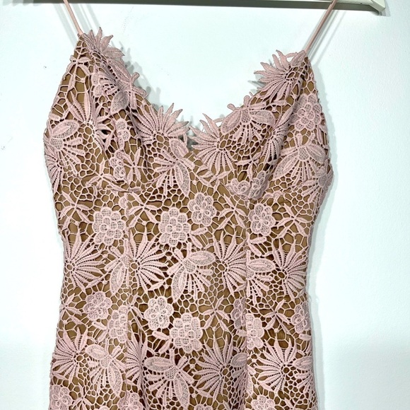 Bardot tayla floral lace midi dress pink size XS - Picture 3 of 11